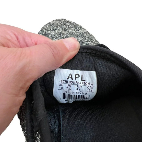 APL Techloom Phantom Runnng Sneakers Size 10 Black Gold Fused Knit Athletic - Picture 11 of 12